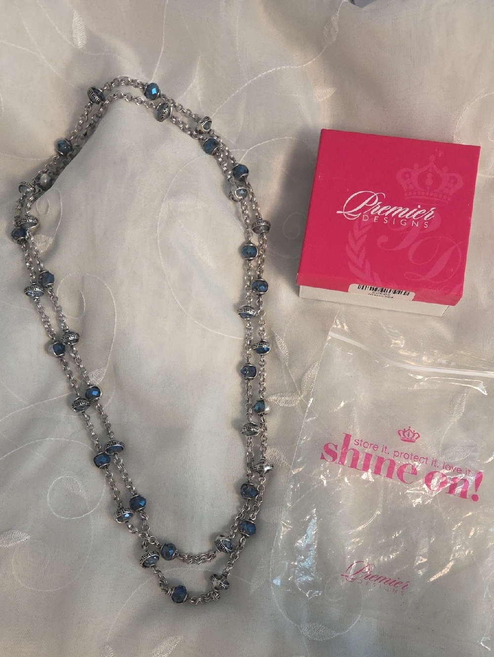 Premier Designs Silver-Tone Necklace with Blue Stones - Heaven Sent